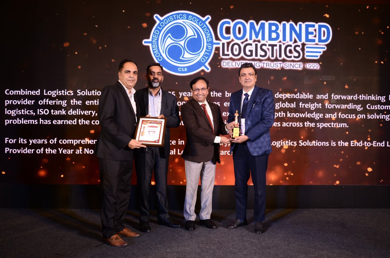 Combined Logistics Solutions India Receives 'End-to-End Logistics Solution Provider of the Year' Award