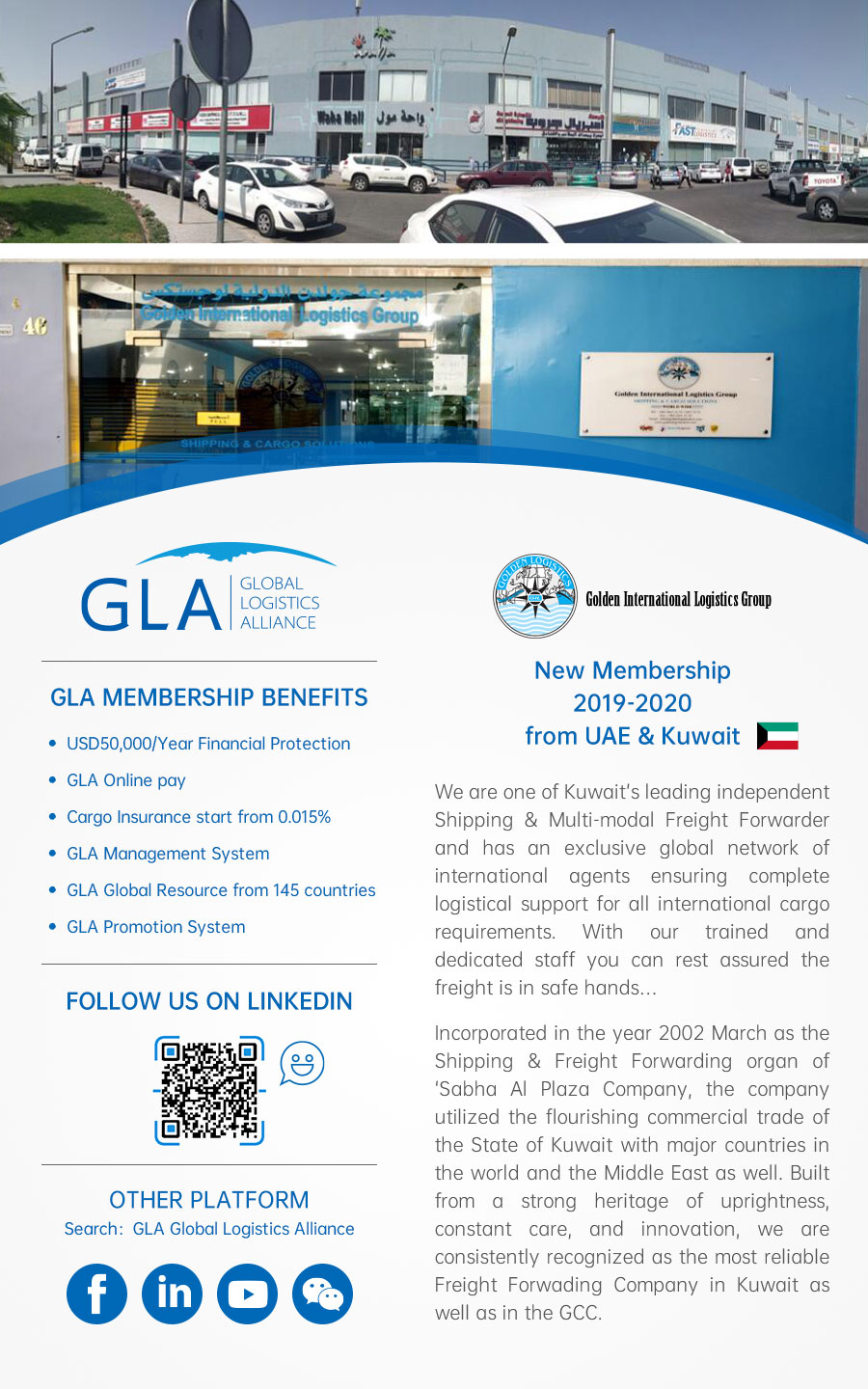 GLA New Membership — Golden International Logistics Group from UAE & Kuwait